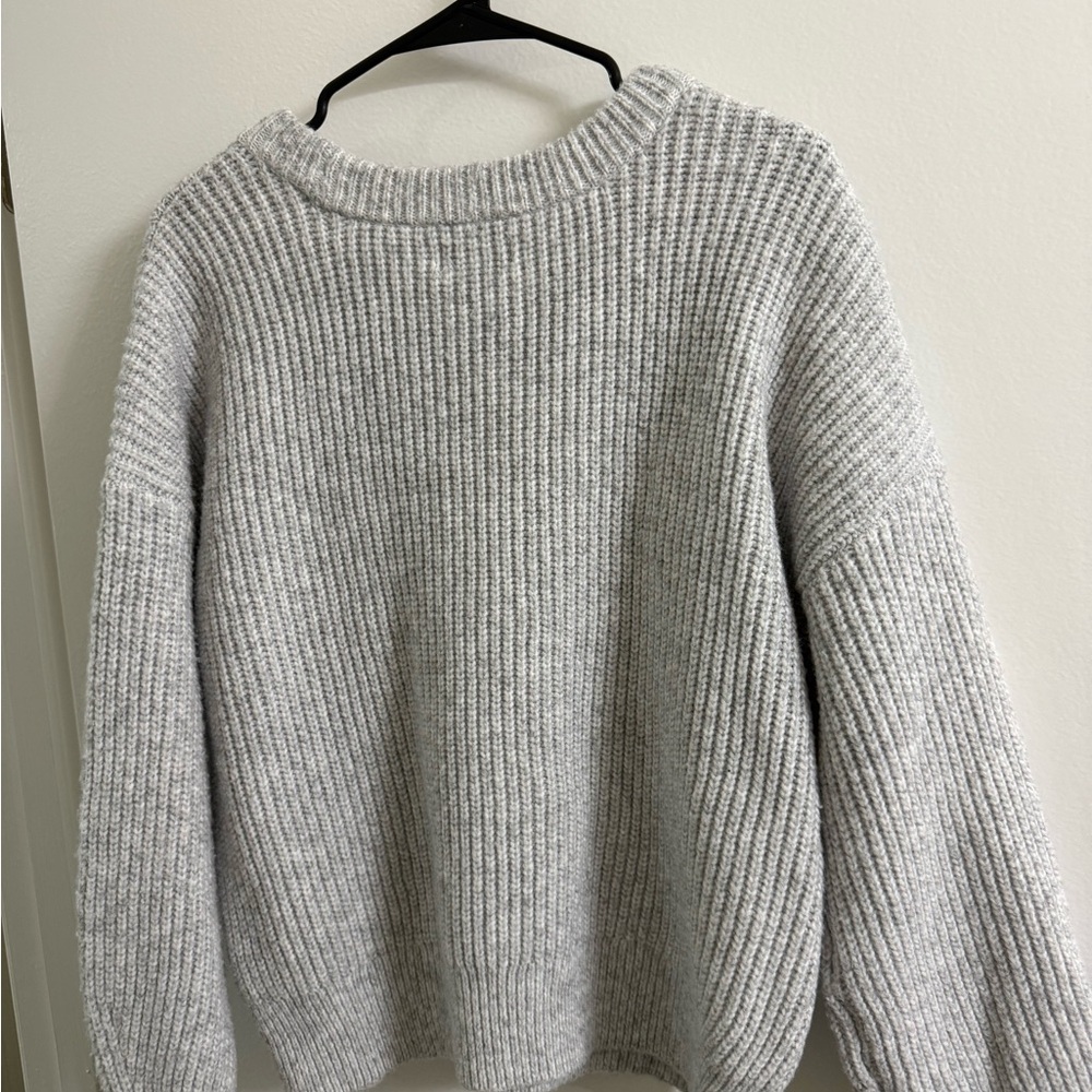 Sonoma Light Gray Ribbed Women's Sweater - Picture 2 of 2